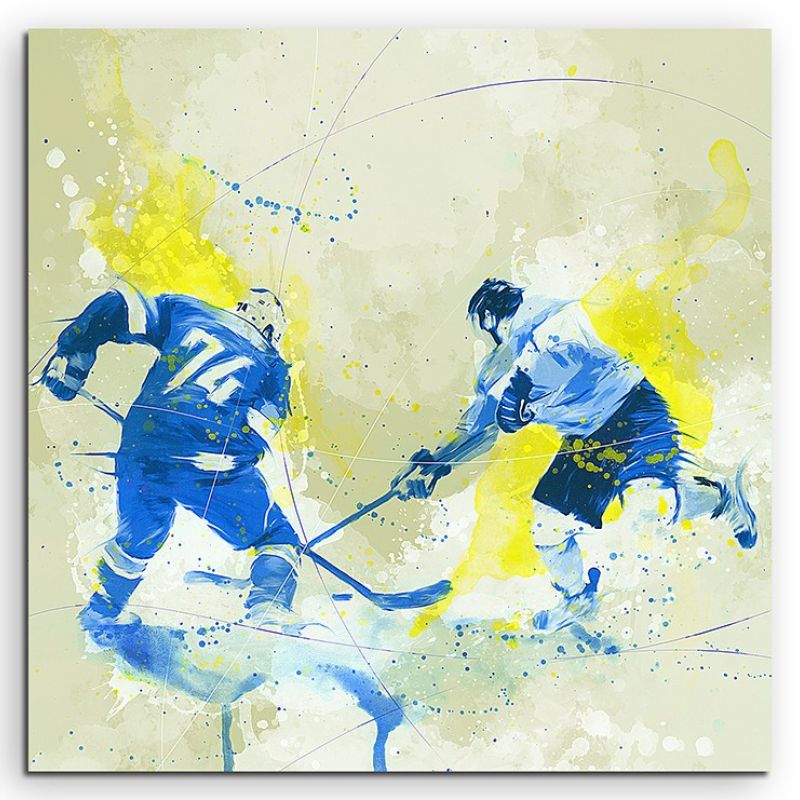 Eishockey II 60x60cm SPORTBILDER Paul Sinus Art Splash Art Wandbild Aquarell Art