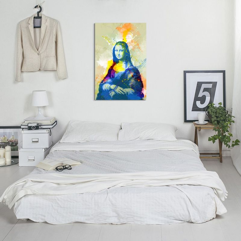 Mona Lisa 90x60cm Aquarell Art Leinwandbild