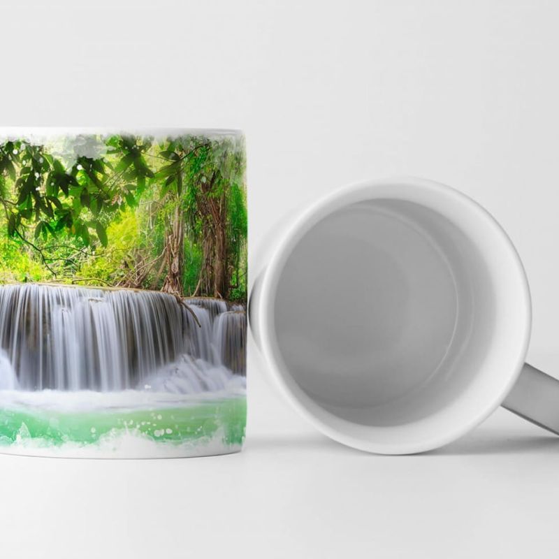 Tasse Geschenk Landschaftsfotografie – Wasserfall in Kanjanaburi Thailand