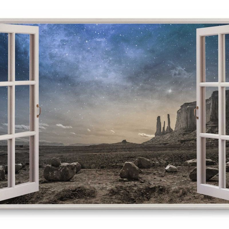 Wandbild 120x80cm Fensterbild Grand Canyon Astrofotografie Sterne Sternenhimmel