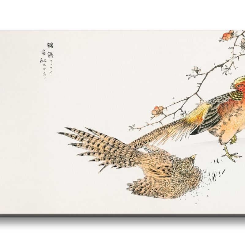 Remaster 120x60cm Traditionelle japanische Kunst Zeitlos Beruhigend Harmonie Vögel Frühling