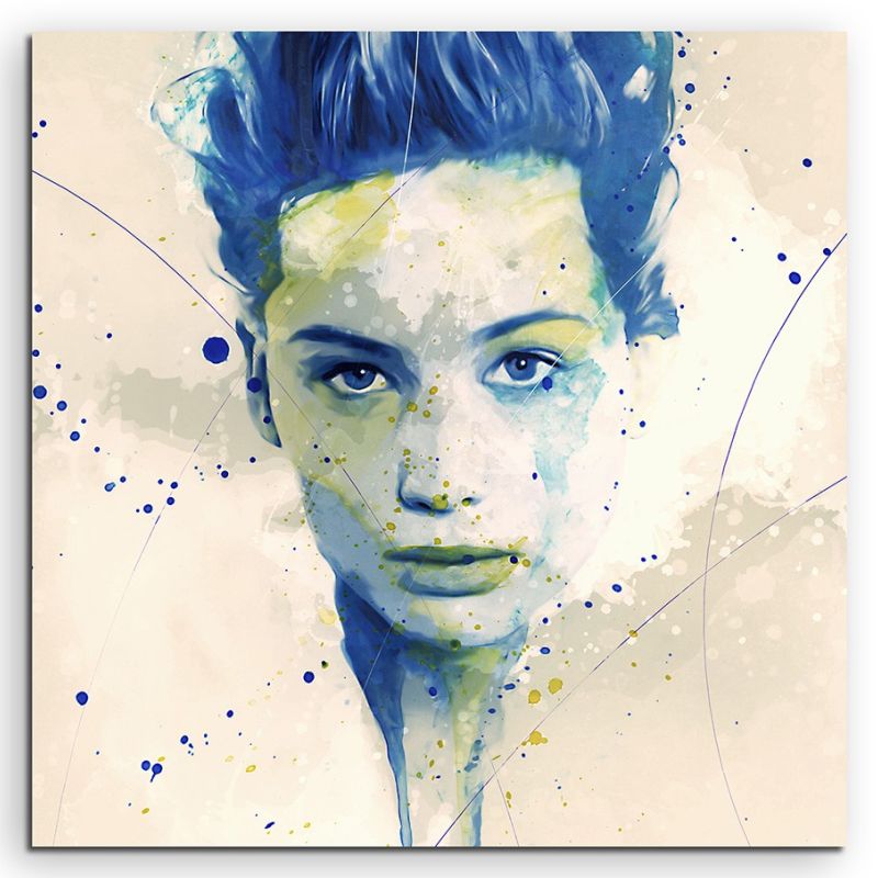 Jennifer Lawrence II Splash 60x60cm Kunstbild als Aquarell auf Leinwand