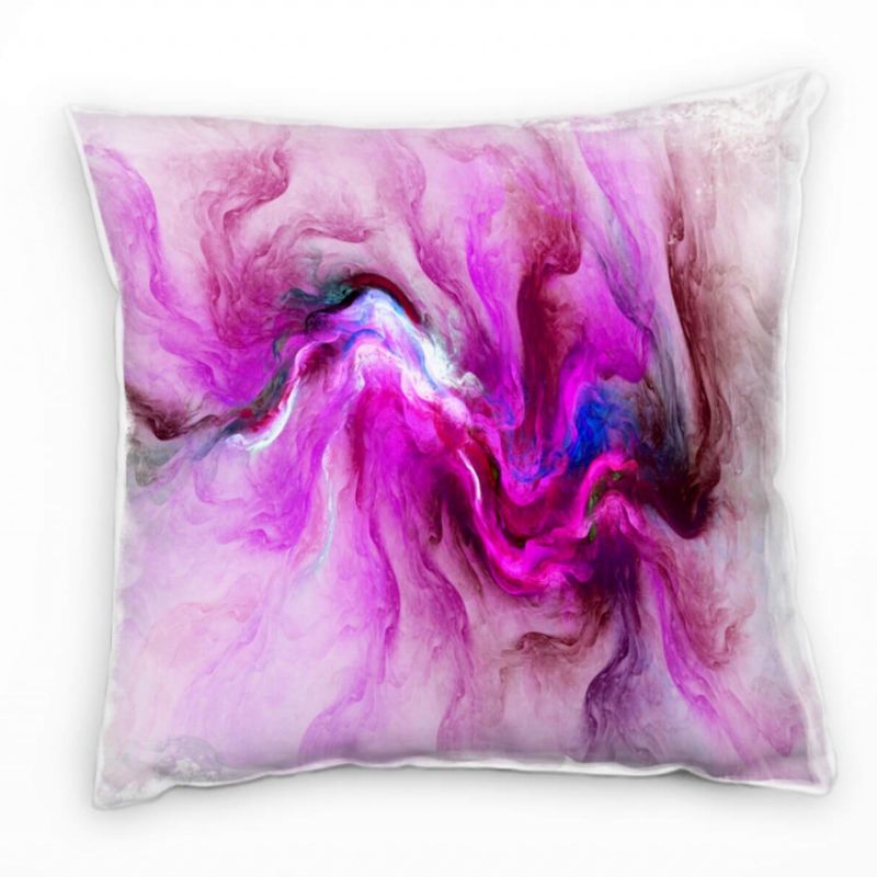 Macro, Stein, geschwungen, pink, blau Deko Kissen 40x40cm für Couch Sofa Lounge Zierkissen