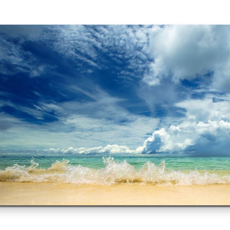 Große Wellen am Strand – Leinwandbild