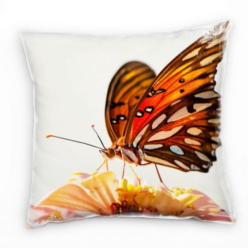 Tiere, Macro, bunt, Schmetterling, Blume Deko Kissen 40x40cm für Couch Sofa Lounge Zierkissen