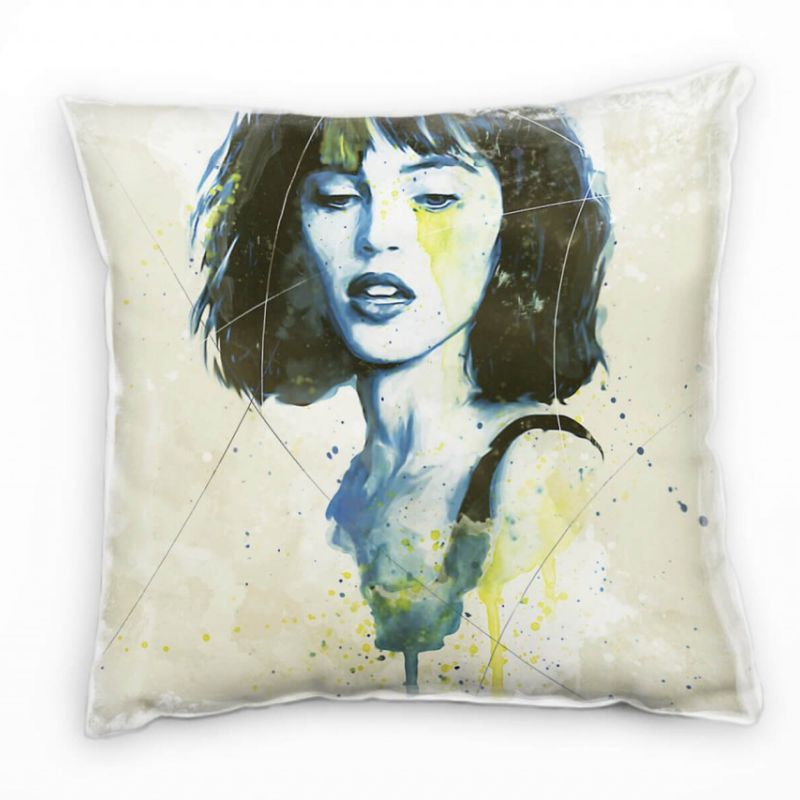 Felicity Jones I Aqua Deko Kissen Bezug 40x40cm für Couch Sofa Lounge Zierkissen