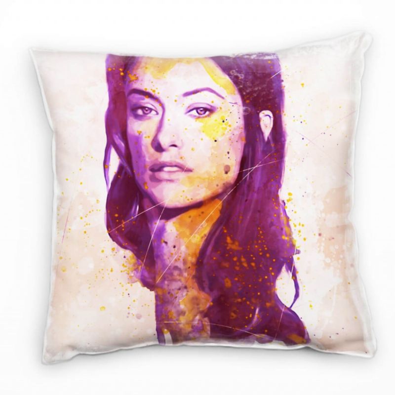 Olivia Wilde II Deko Kissen Bezug 40x40cm für Couch Sofa Lounge Zierkissen