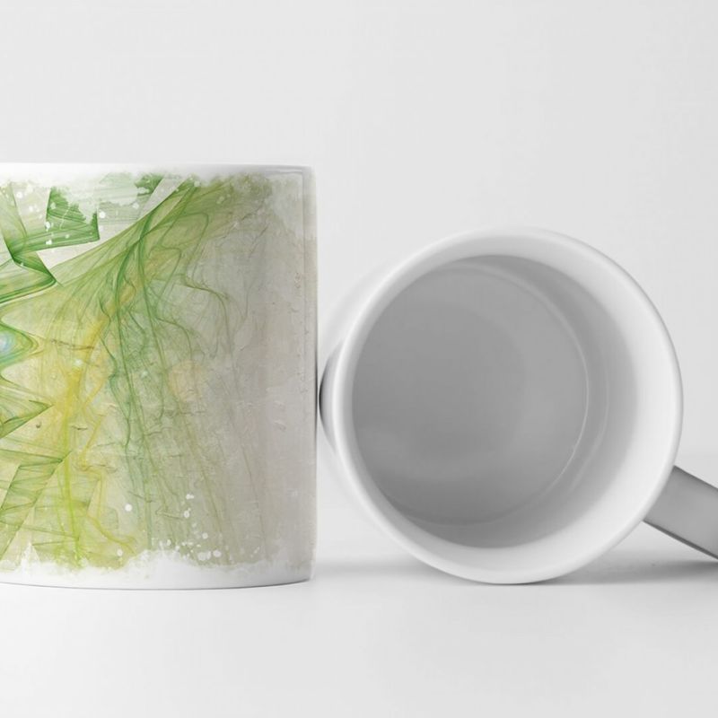 Tasse Geschenk grüne Wellen