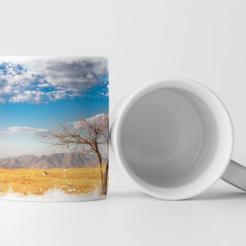 Tasse Geschenk Landschaftsfotografie – Afrikanischer Baum mit blauem Himmel