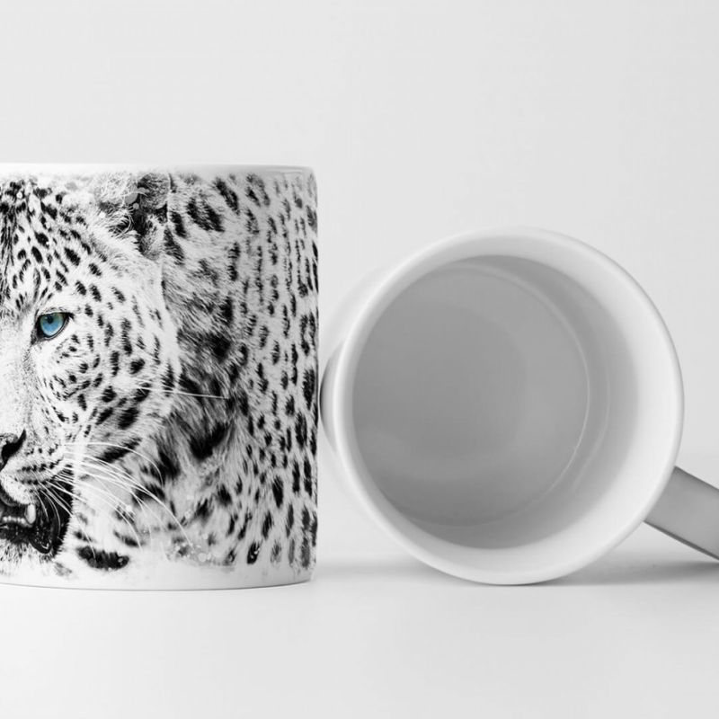 Tasse Geschenk Tierfotografie – Schöner Leopard mit blauen Augen