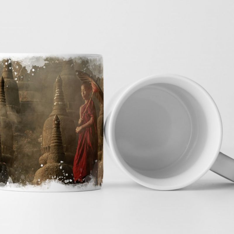 Tasse Geschenk Buddhist Novize auf Stufen – Myanmar