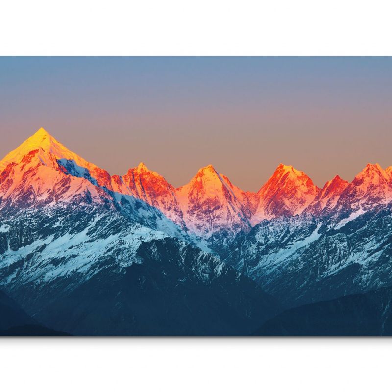 120x80cm Wandbild Indien Himalaya Gebirge Sonnenuntergang