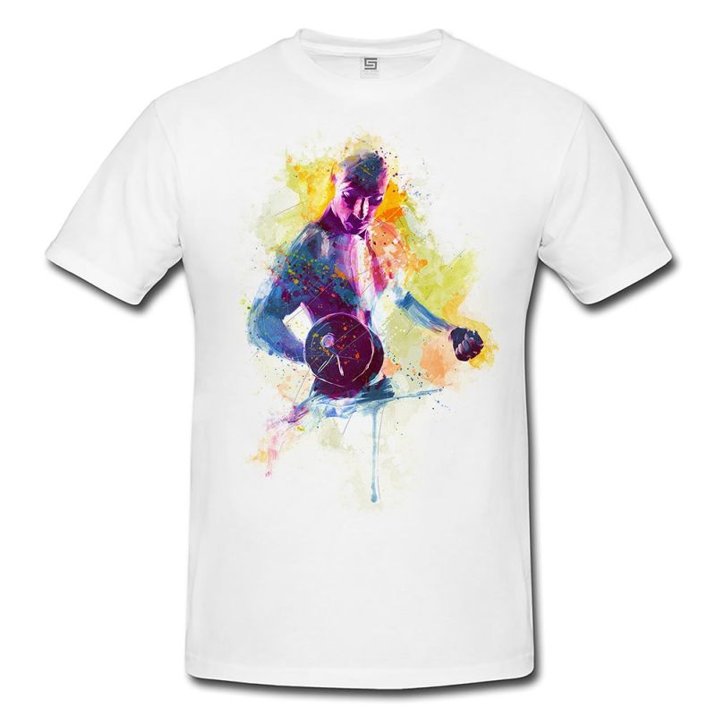 Bodybuilder  Herren und Damen T-Shirt Sport Motiv aus Paul Sinus Aquarell