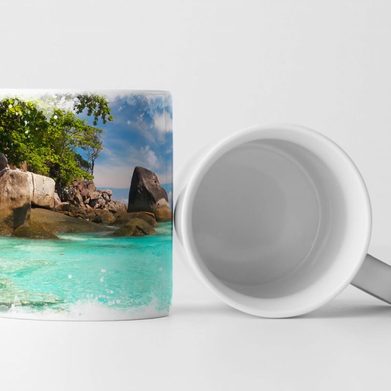 Tasse Geschenk Landschaftsfotografie – Idyllischer Strand mit türkisem Wasser