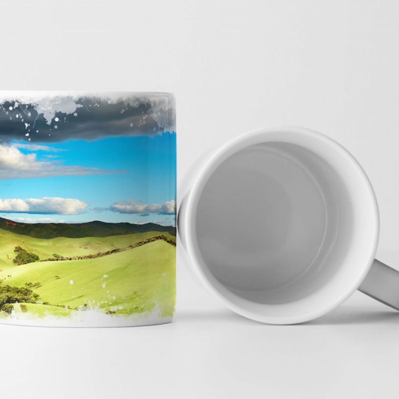 Tasse Geschenk Landschaftsfotografie – Graslandschaft in Neuseeland