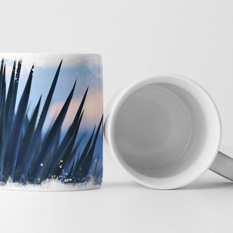 Tasse Geschenk Naturfotografie – Sonnenaufgang über einer Agave für Tequila Produktion