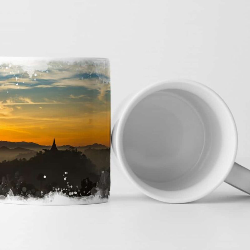 Tasse Geschenk Sonnenuntergang – Tempel von Bagan