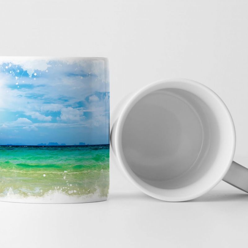 Tasse Geschenk Landschaftsfotografie – Tropischer Sandstrand mit Sonne