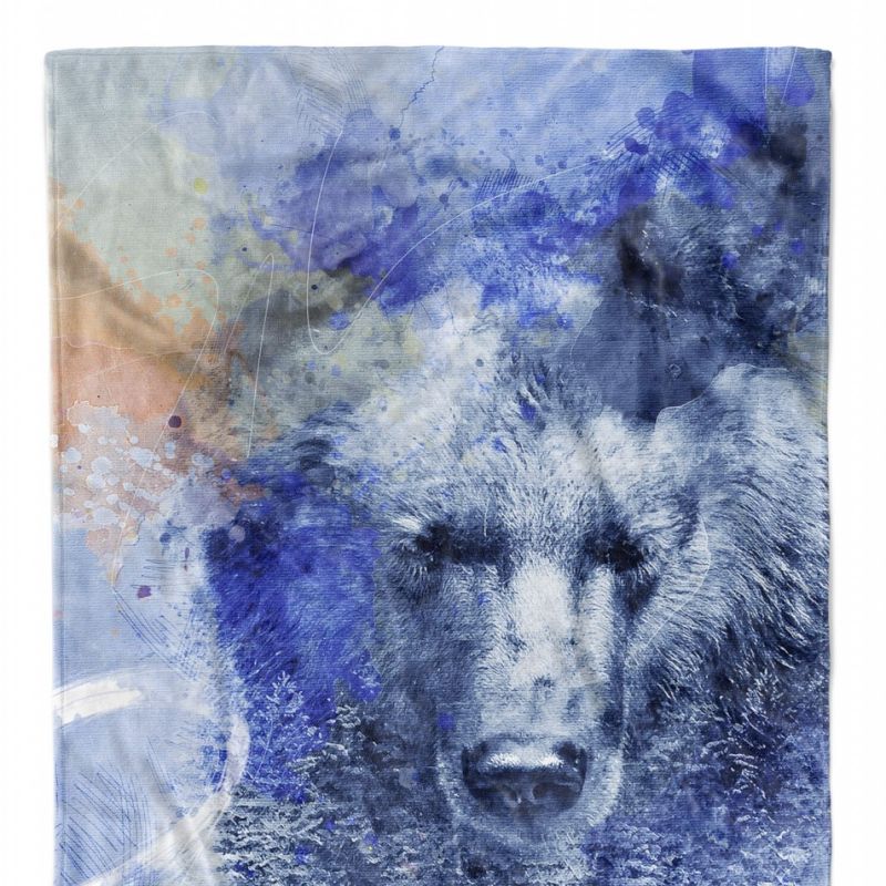 Handtuch Strandhandtuch Saunatuch Kuscheldecke SplashArt Tier Serie Kunstvoll Bear II Mot