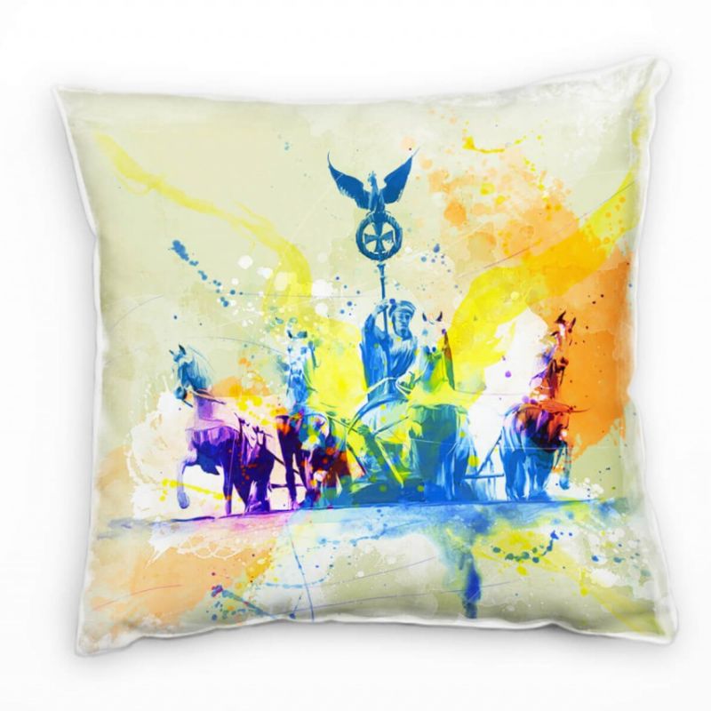 Brandenburger Tor Quadriga Deko Kissen Bezug 40x40cm für Couch Sofa Lounge Zierkissen