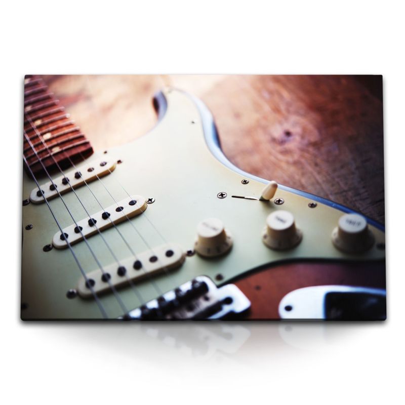 120x80cm Wandbild auf Leinwand E–Gitarre Gitarre Rock Musik Fotokunst