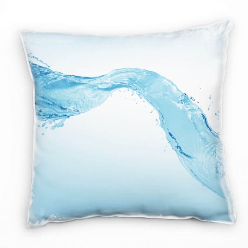 Meer, Wasserstrahl, Wasser, blau, weiß Deko Kissen 40x40cm für Couch Sofa Lounge Zierkissen