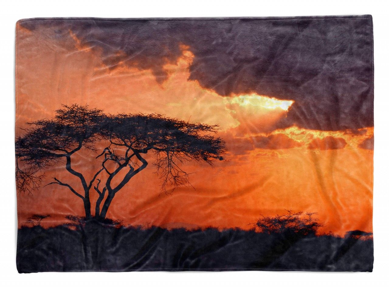 Handtuch Strandhandtuch Saunatuch Kuscheldecke  mit Fotomotiv Afrika Savanne Son