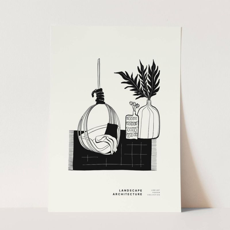 Graphische Kunst Modern Dekorativ Illustration Minimal Schwarz Weiß