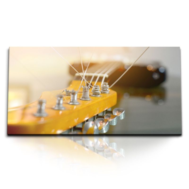 Kunstdruck Bilder 120x60cm Gitarre Gitarrensaiten Musik Fotokunst Musikzimmer