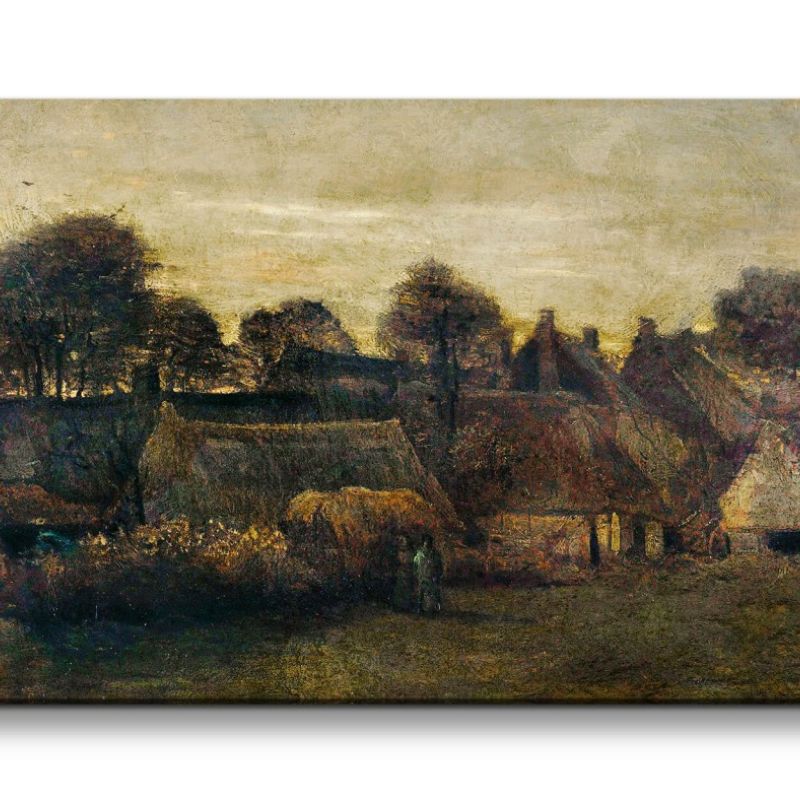 Remaster 120x60cm Vincent van Gogh Impressionismus Weltberühmtes Gemälde Farming Village Zeitlos