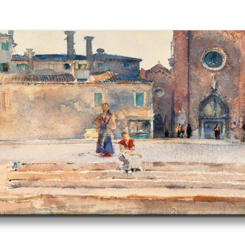 Remaster 120x60cm John Singer weltberühmtes Gemälde zeitlose Kunst Venedig Treppen Altstadt