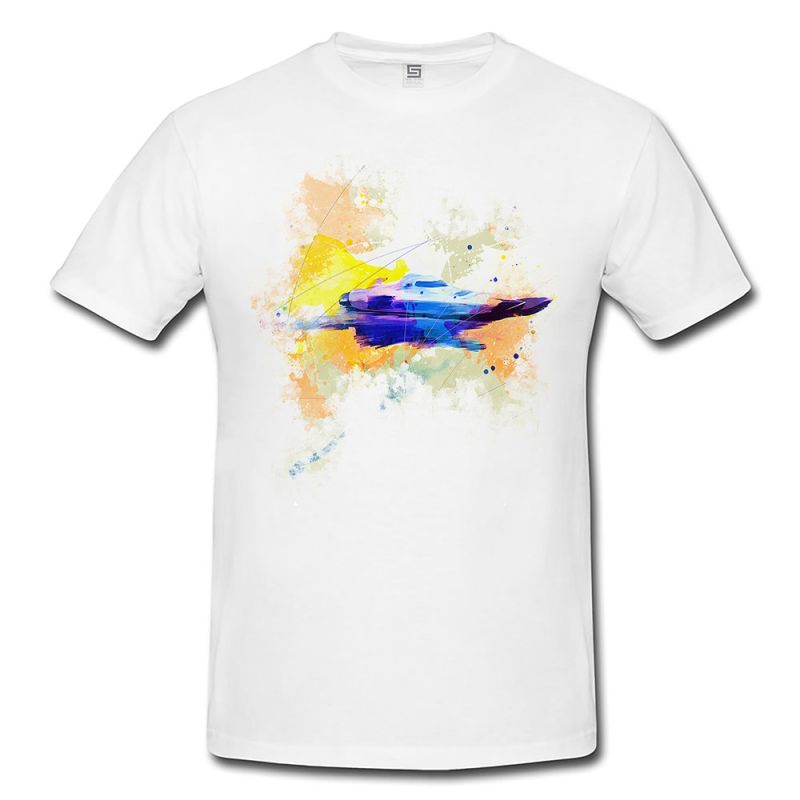 Speedboat  Herren und Damen T-Shirt Sport Motiv aus Paul Sinus Aquarell