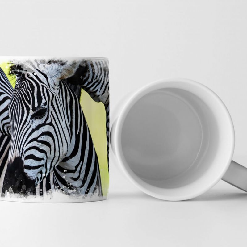 Tasse Geschenk Tierfotografie – Drei zusammenstehende Zebras