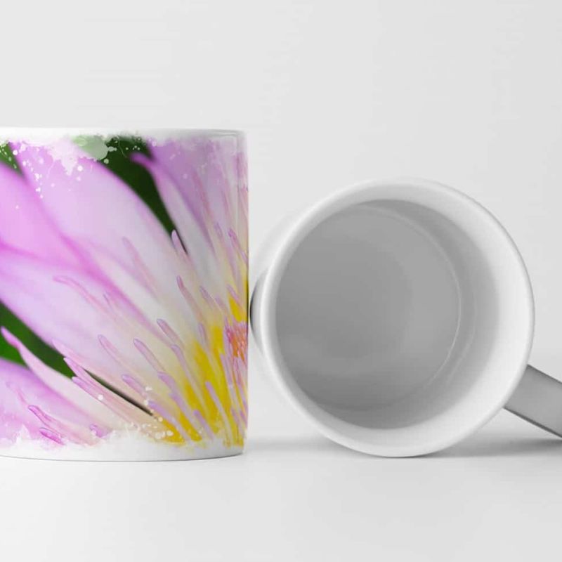 Tasse Geschenk Naturfotografie – Nahaufnahme einer pinken Lotusblume