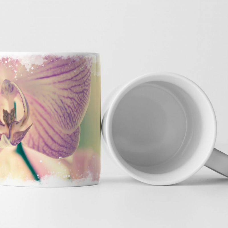 Tasse Geschenk Naturfotografie – Lila gestreifte Orchideen