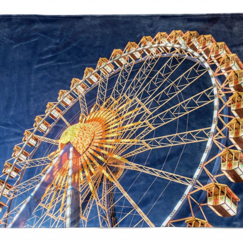 Handtuch Strandhandtuch Saunatuch Kuscheldecke  mit Fotomotiv Riesenrad Nachtlic