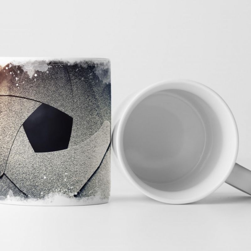 Tasse Geschenk Blende einer alten Kamera mit warmen Licht