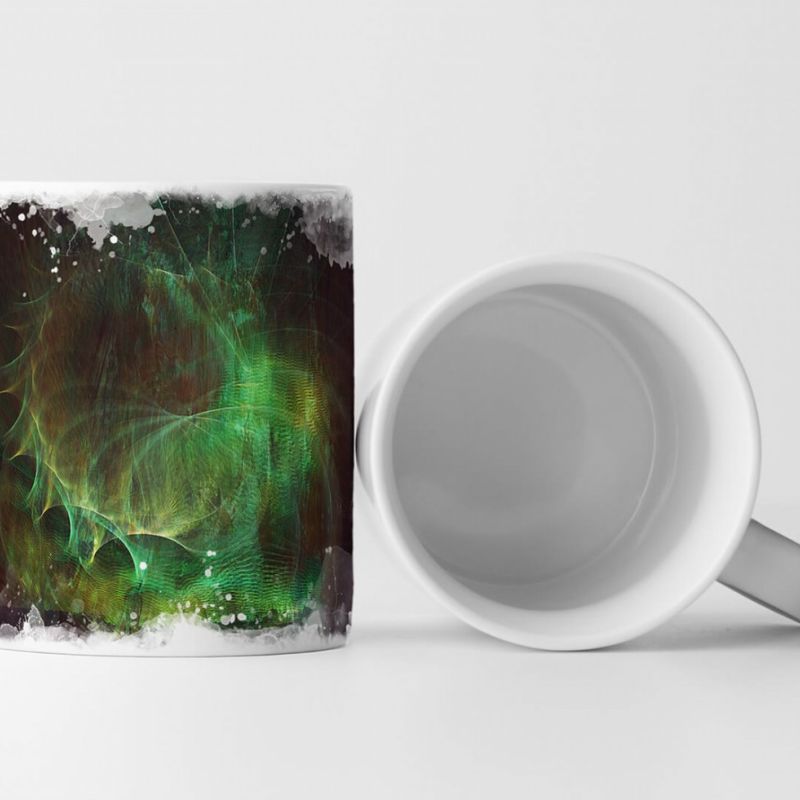 Tasse Geschenk Grüne Lichtspirale