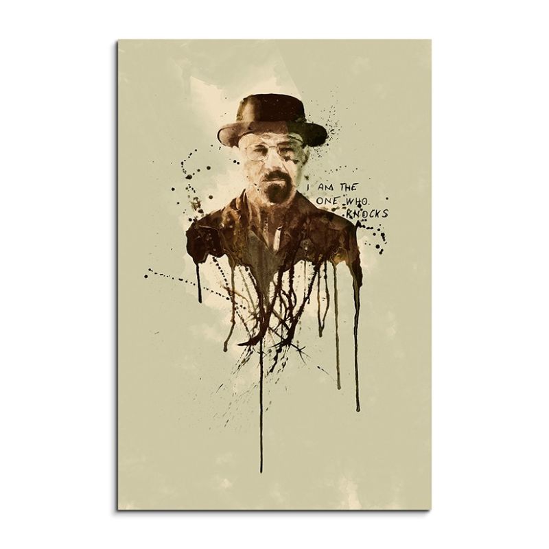 BB Walter White 90x60cm Aquarell Art Wandbild auf Leinwand fertig gerahmt Original Sinus A