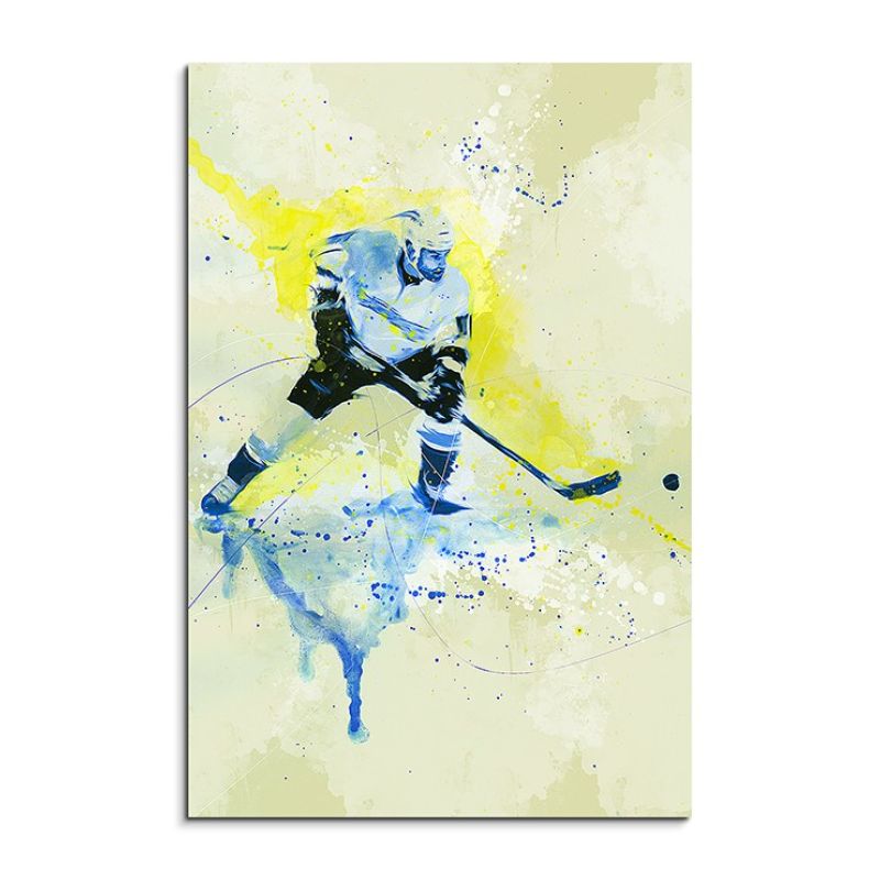 Eishockey III 90x60cm SPORTBILDER Paul Sinus Art Splash Art Wandbild Aquarell Art