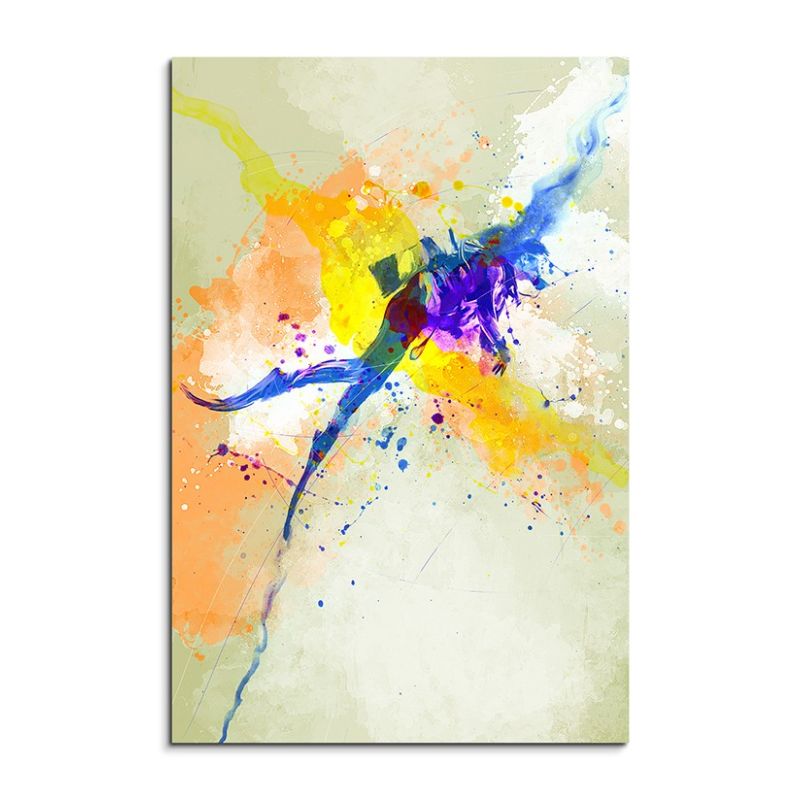 Taucher 90x60cm Aquarell Art Leinwandbild