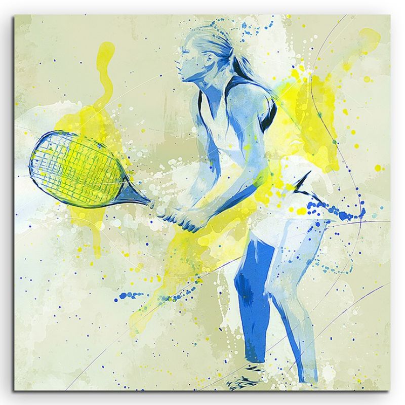 Tennis 60x60cm SPORTBILDER Paul Sinus Art Splash Art Wandbild Aquarell Art