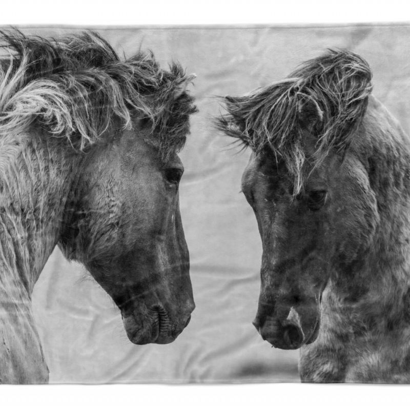 Handtuch Strandhandtuch Saunatuch Kuscheldecke  mit Tiermotiv Pferde Wildpferde