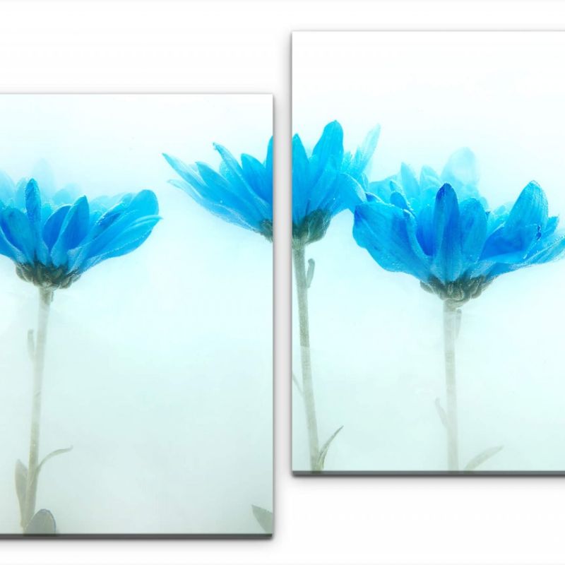 blaue Blumen Wandbild in verschiedenen Größen