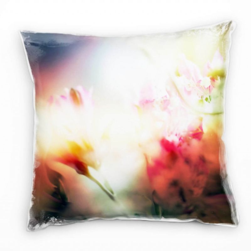 Blumen, bunt, Sommer, lichtdurchflutet, Unschärfe Deko Kissen 40x40cm für Couch Sofa Lounge Zierkiss