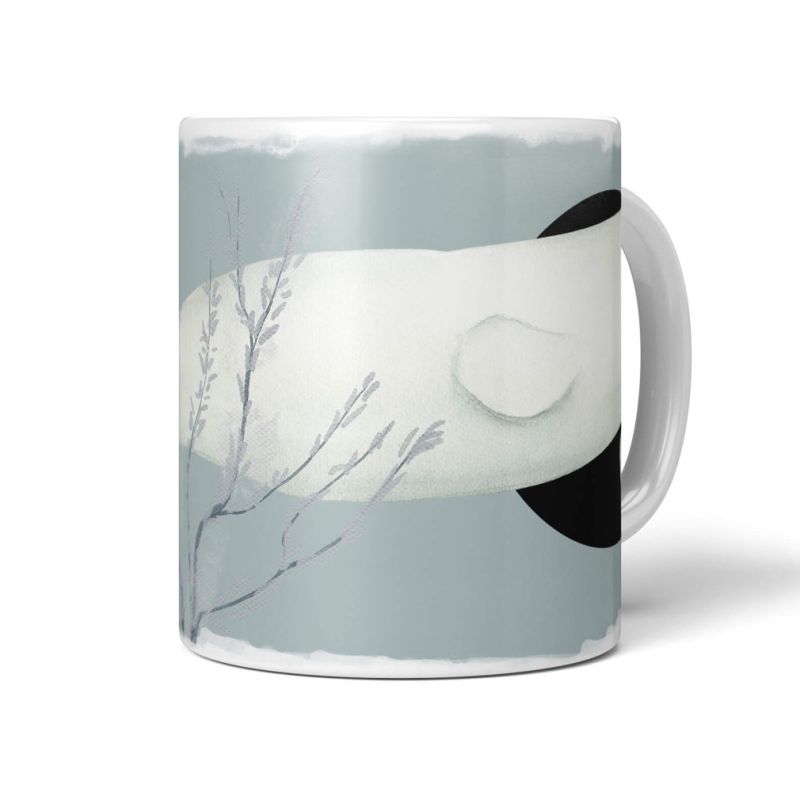 Dekorative Tasse mit schönem Motiv Beluga Weißwall schönem Design Aquarell Wunderschön