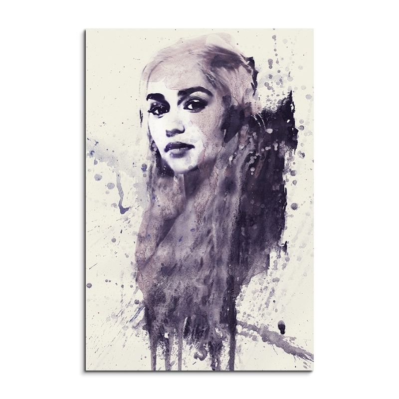 Daenerys Targarye 90x60cm  Aquarell Art Leinwandbild