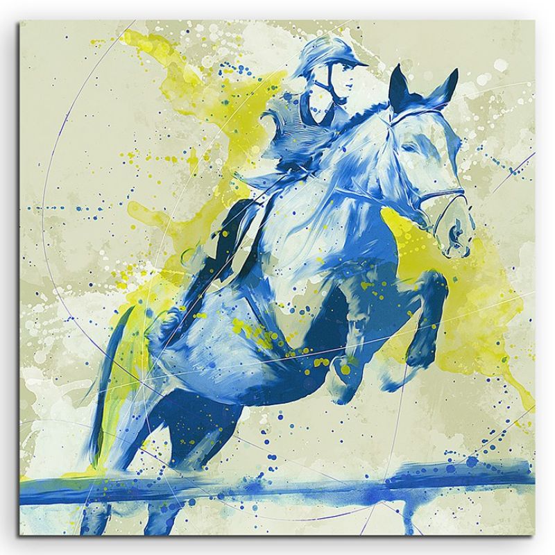 Reitsport 60x60cm SPORTBILDER Paul Sinus Art Splash Art Wandbild Aquarell Art