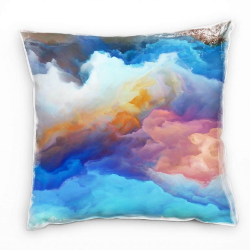 Abstrakt, Wolken, gemalt, bunt Deko Kissen 40x40cm für Couch Sofa Lounge Zierkissen