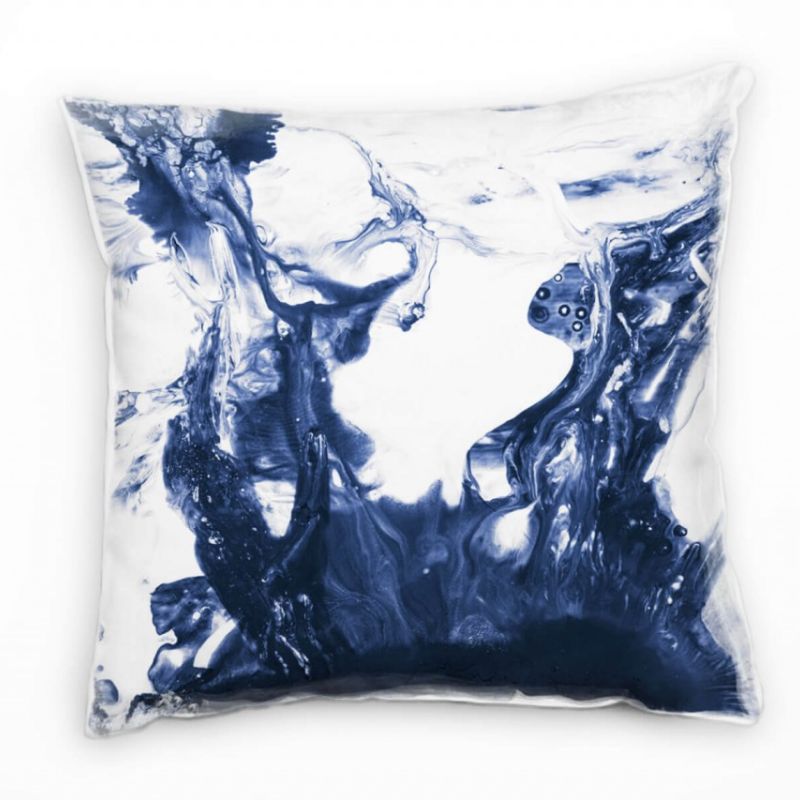 Abstrakt, Wasser, grau, blau Deko Kissen 40x40cm für Couch Sofa Lounge Zierkissen